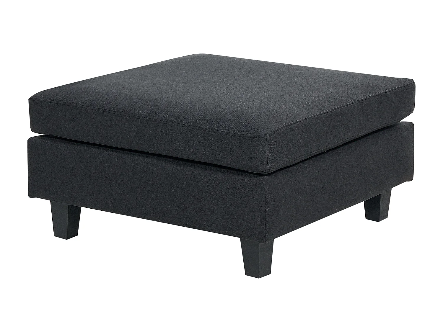 Canapé d'angle modulable UNSTAD Tissu Noir avec ottoman 5 places Côté droit