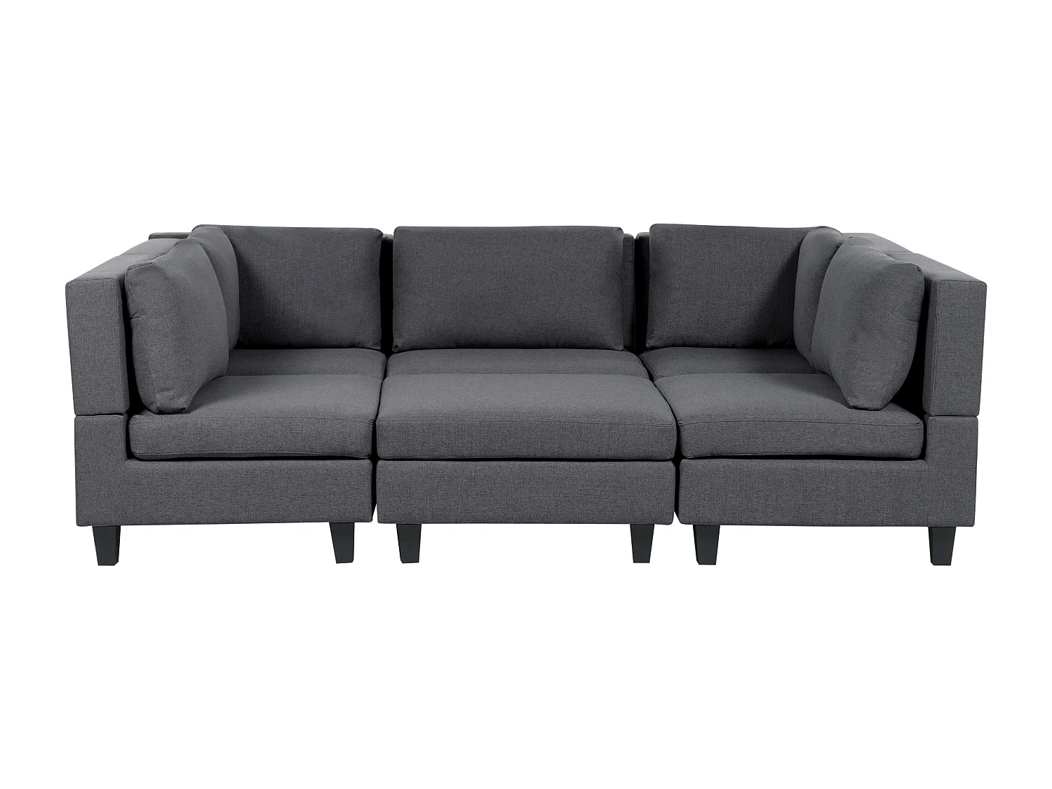 Modulaire U-vormige bank UNSTAD Stof Donkergrijs Met ottomaan 5-zitter