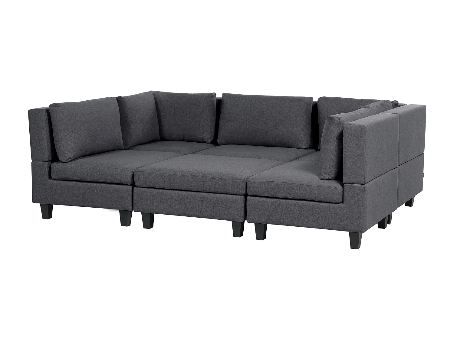 Modulaire U-vormige bank UNSTAD Stof Donkergrijs Met ottomaan 5-zitter