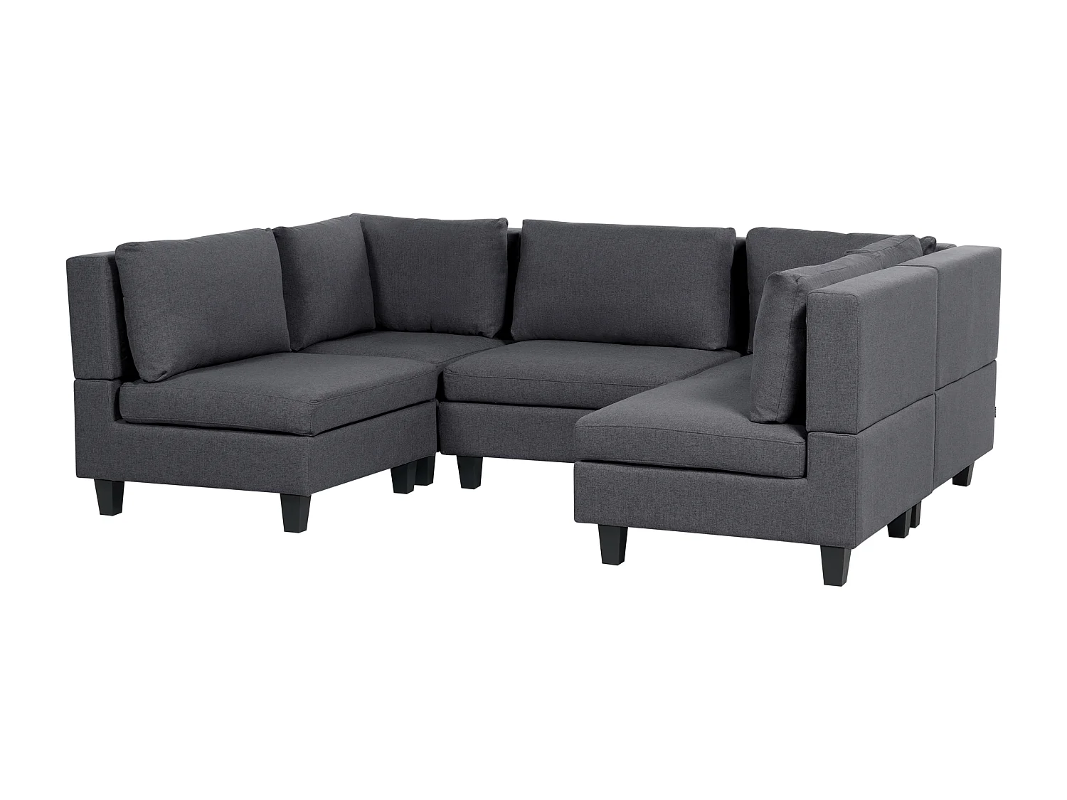 Modulaire U-vormige bank UNSTAD Stof Donkergrijs Met ottomaan 5-zitter