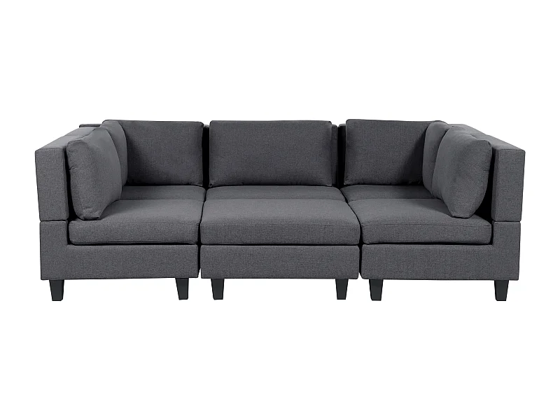 Modulaire U-vormige bank UNSTAD Stof Donkergrijs Met ottomaan 5-zitter
