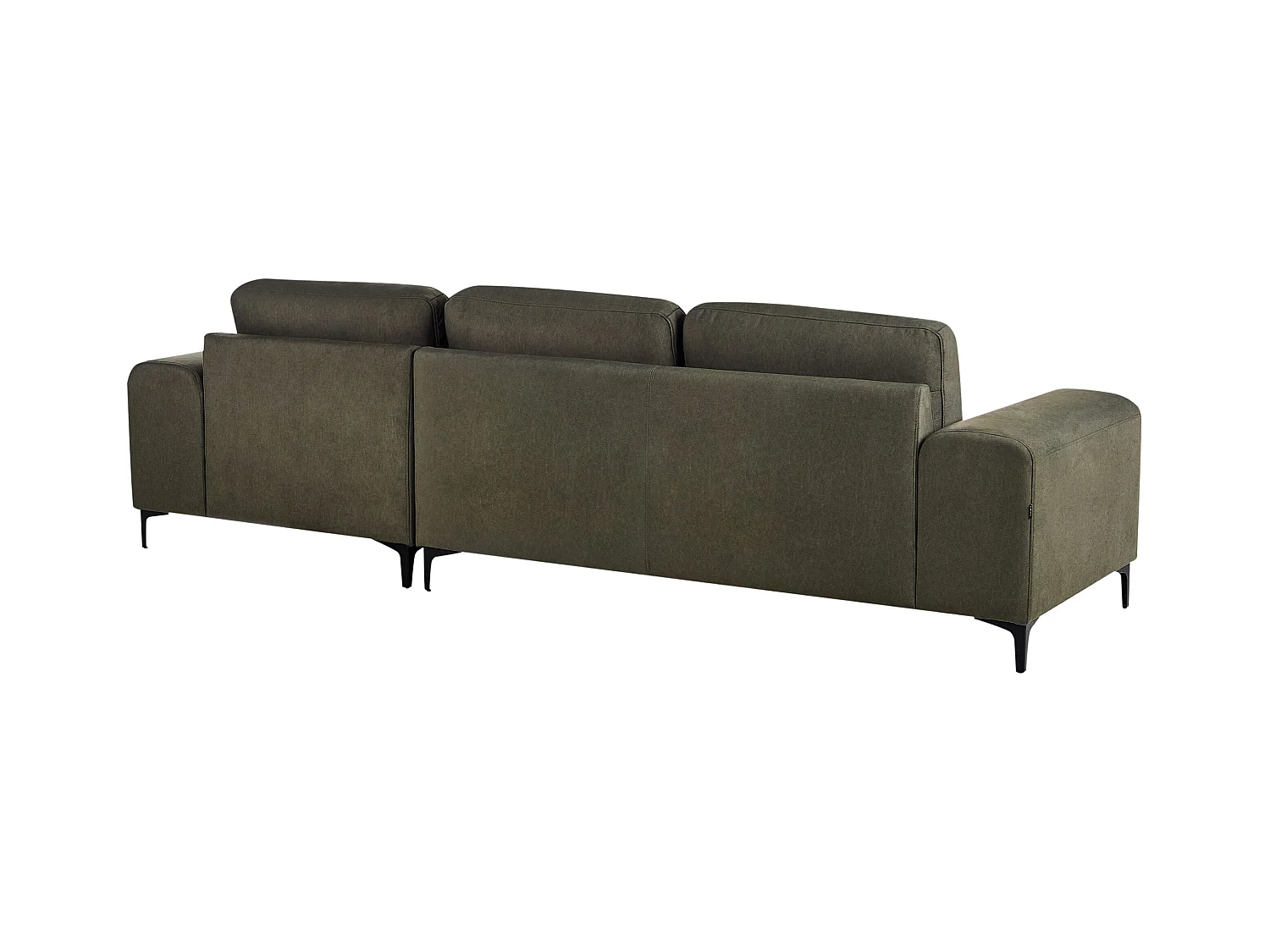 Sofá esquinero KIRUNA Tela Verde oscuro 4 plazas Izquierda