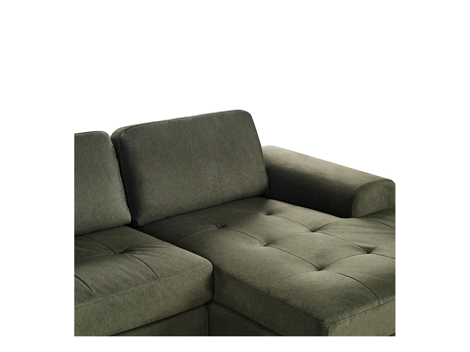 Sofá esquinero KIRUNA Tela Verde oscuro 4 plazas Izquierda