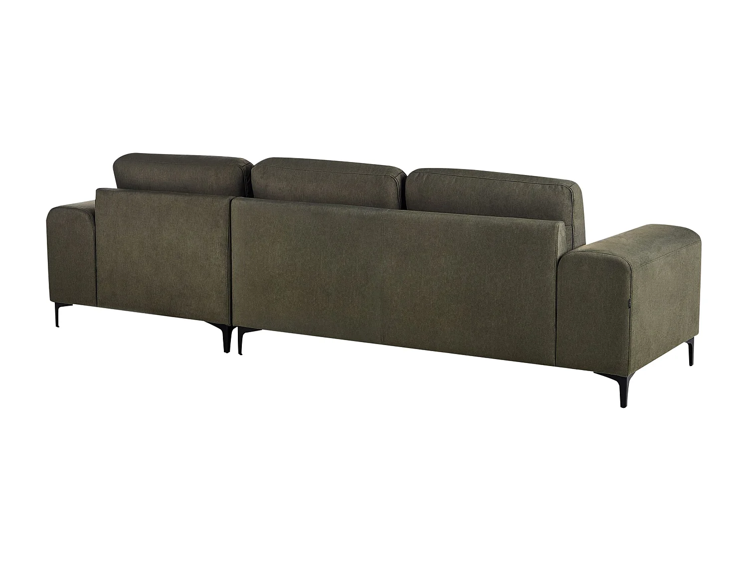 Canapé d'Angle droite Moderne Pieds en Métal Forme de L Velours Vert Foncé Kiruna