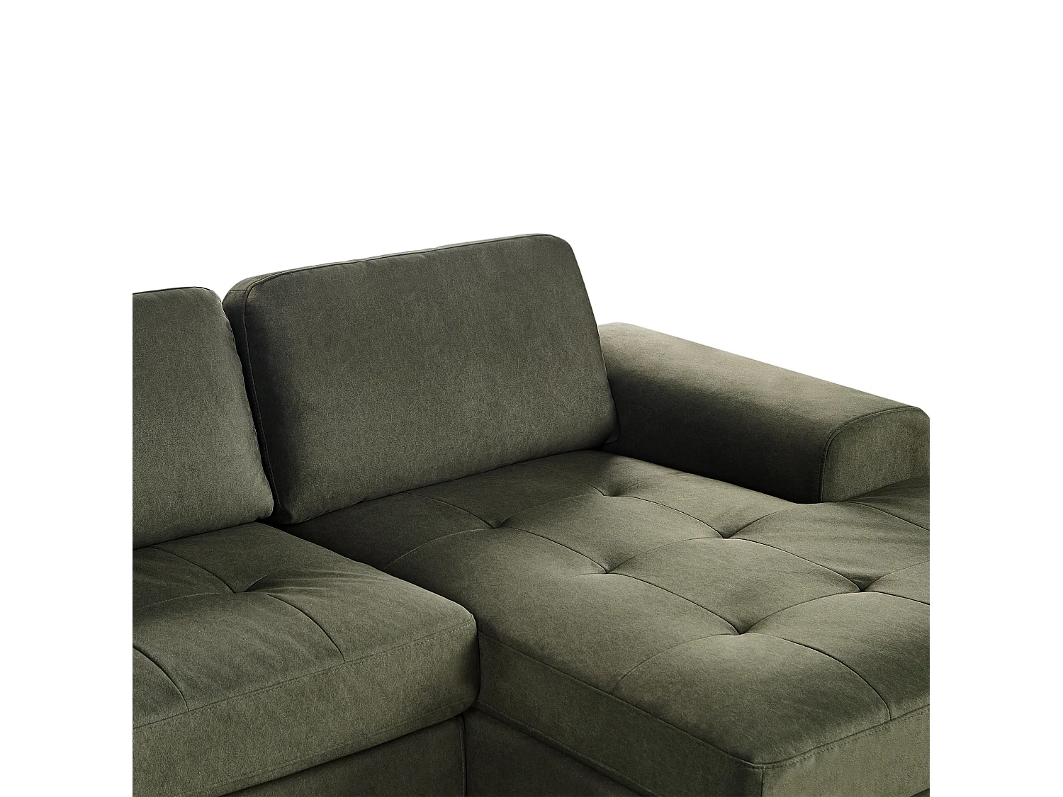 Canapé d'Angle droite Moderne Pieds en Métal Forme de L Velours Vert Foncé Kiruna