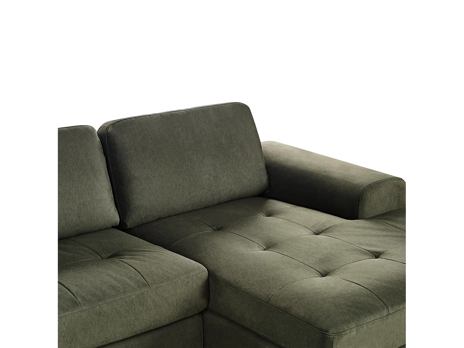 Divano angolare KIRUNA Tessuto Verde scuro 4 posti Lato Sinistro