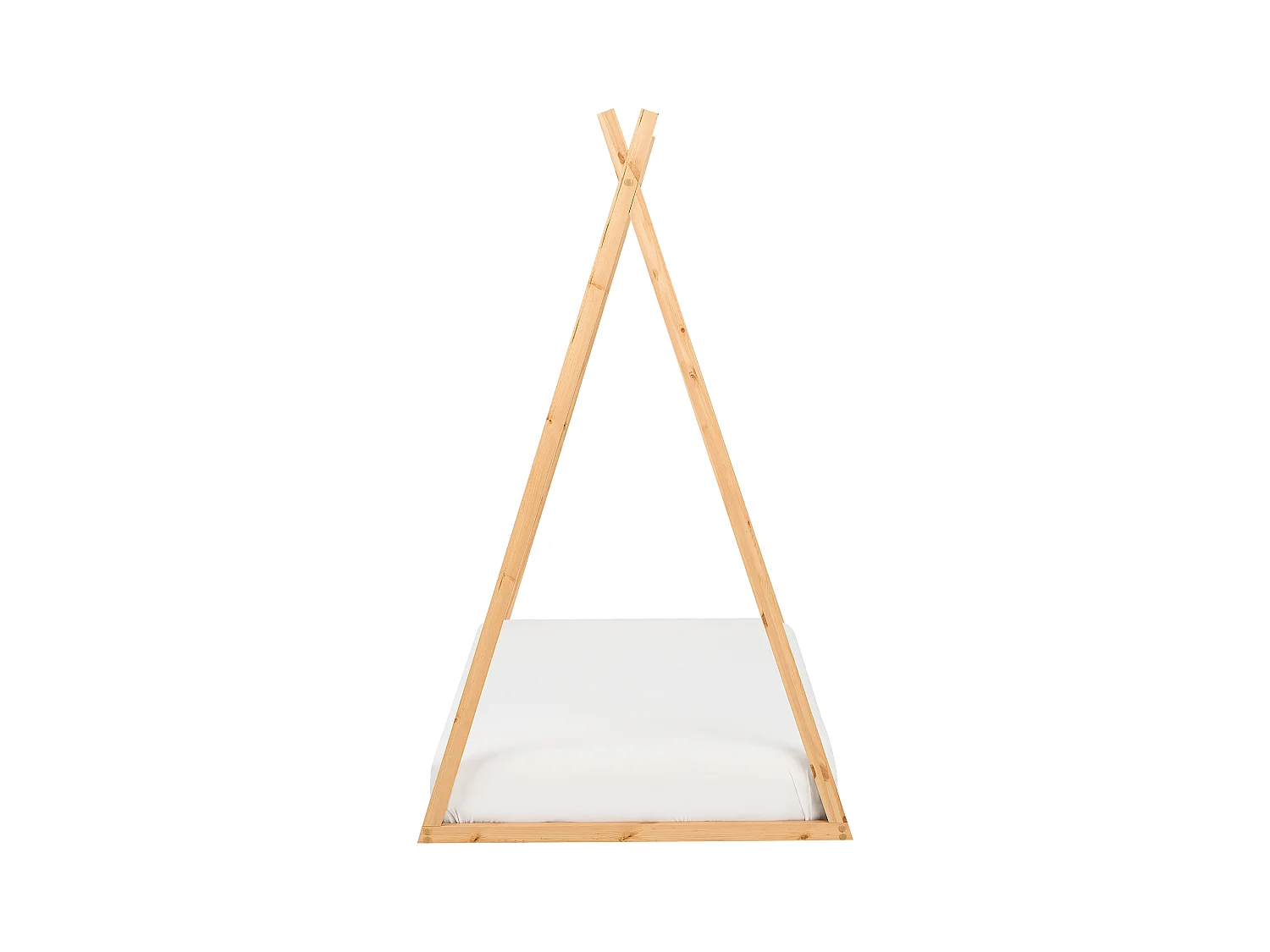 Kinderbett aus Kiefernholz heller Holzfarbton 90 x 200 cm Zeltform modern Saurat