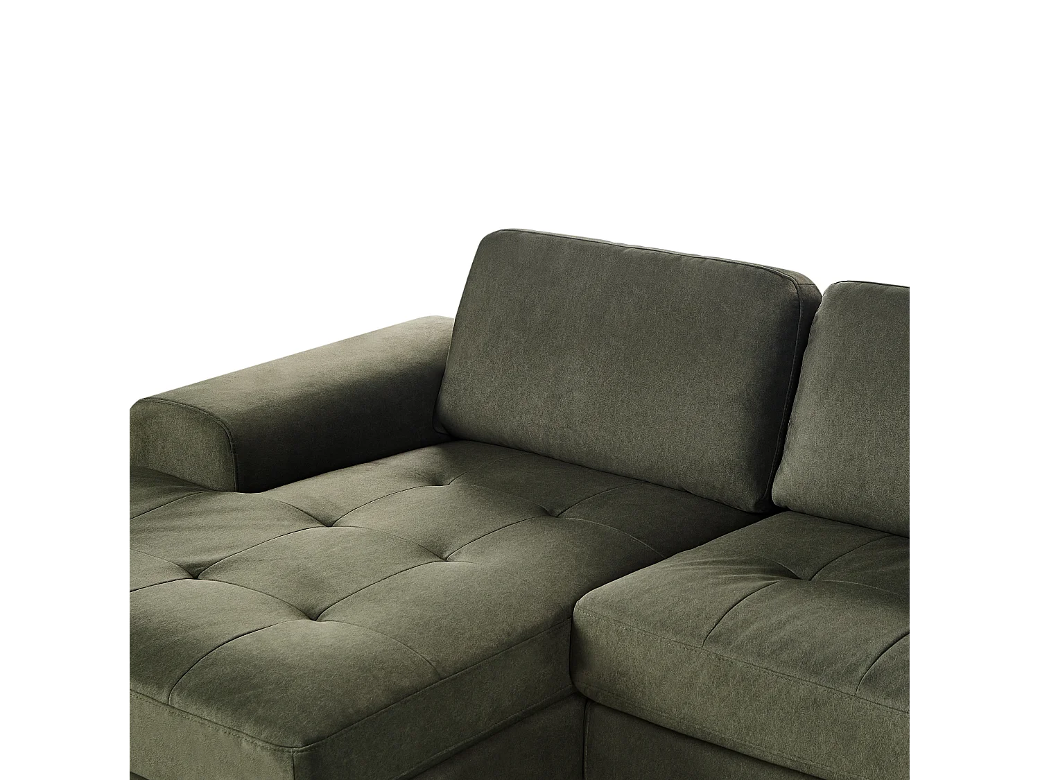 Canapé d'Angle Droit Moderne Pieds en Métal Forme de L Velours Vert Foncé Kiruna