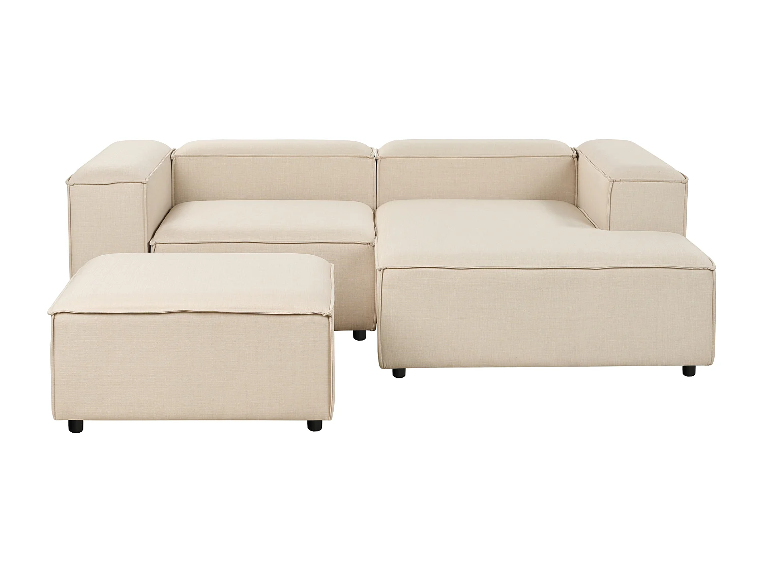 Canapé d'angle modulable ARDAL Tissu Beige 3 places Côté gauche