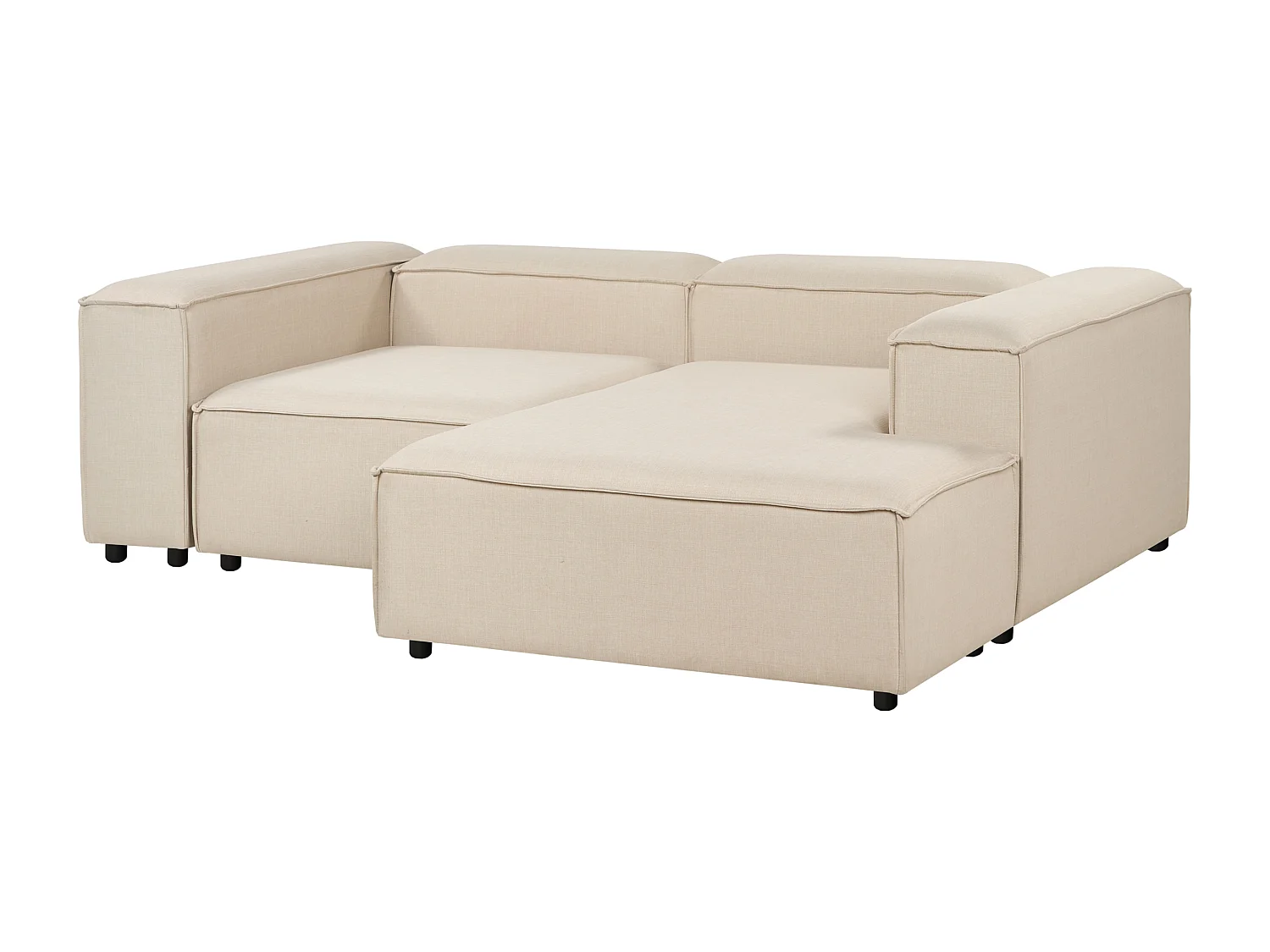 Canapé d'angle modulable ARDAL Tissu Beige 3 places Côté gauche