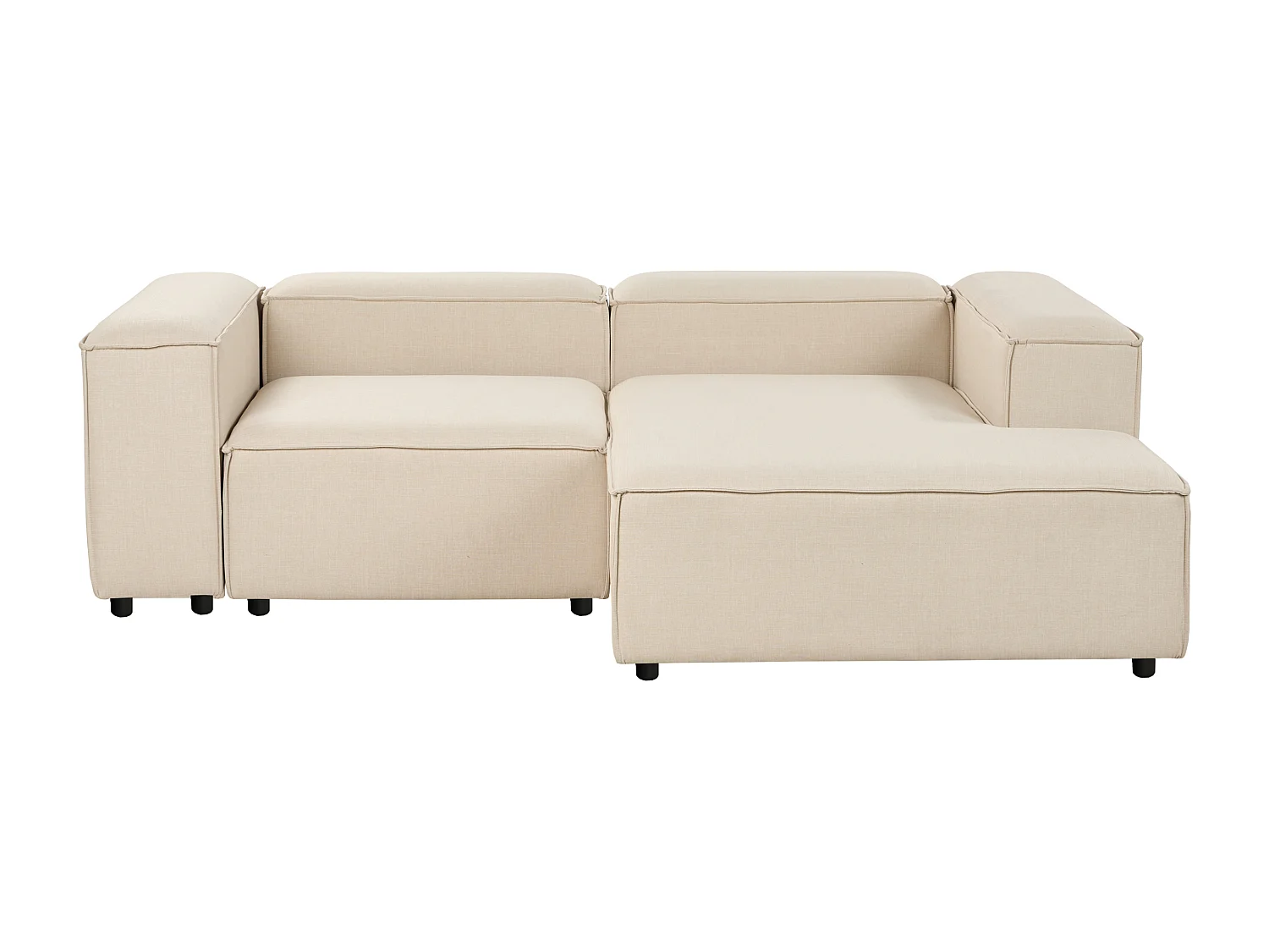 Canapé d'angle modulable ARDAL Tissu Beige 3 places Côté gauche