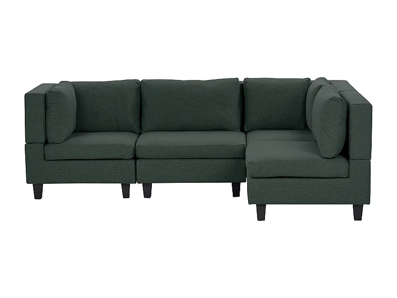 Narożnik modułowy UNSTAD Ciemnozielony dla 4 osób Lewostronny