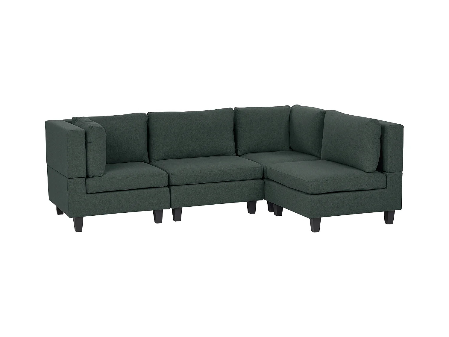 Modul Ecksofa UNSTAD Stoff Dunkelgrün 4-Sitzer linksseitig