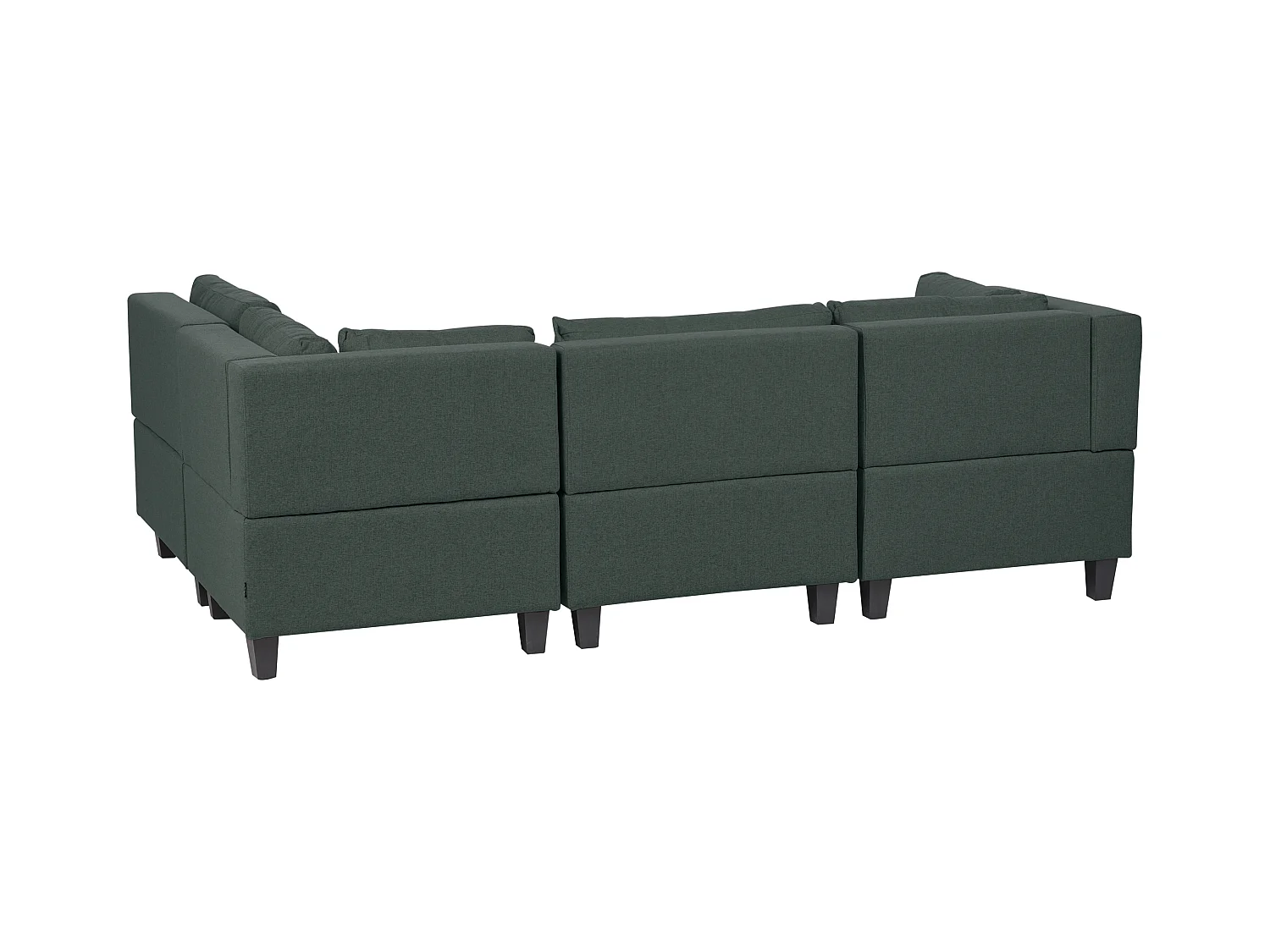 Canapé d'Angle Moderne Modulaire 4 Places Côté droite Pieds Noirs et Tissu Rembourré Vert Foncé Unstad
