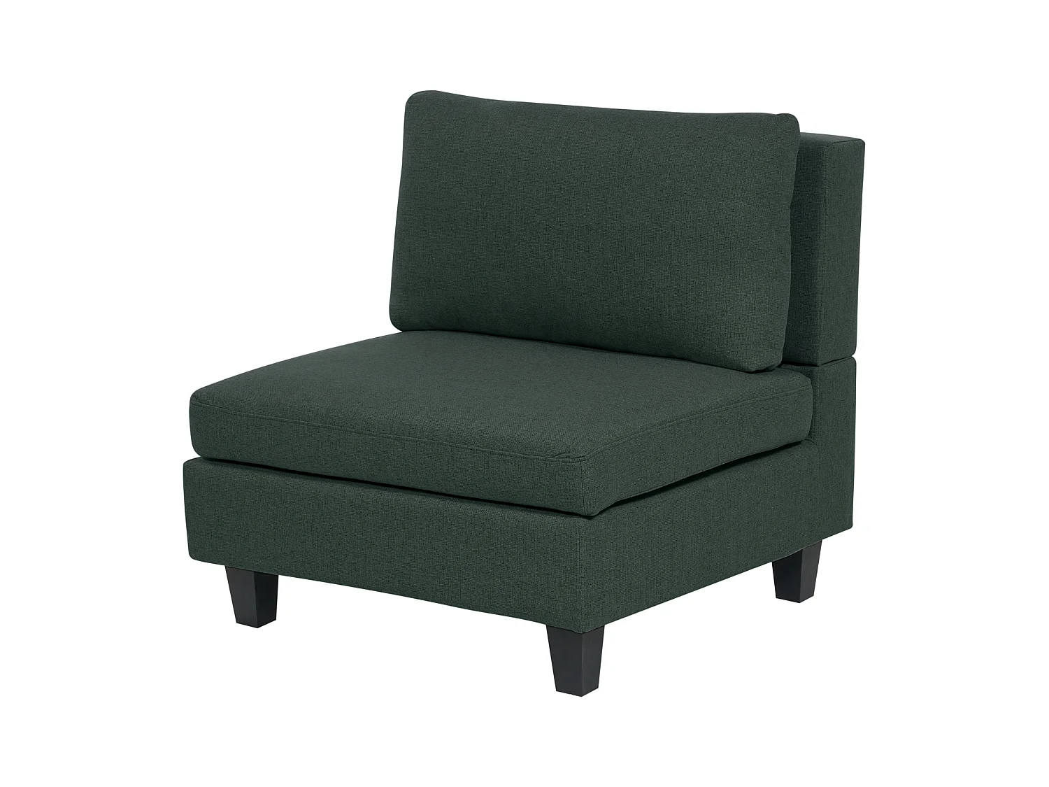 Canapé d'Angle Moderne Modulaire 4 Places Côté droite Pieds Noirs et Tissu Rembourré Vert Foncé Unstad