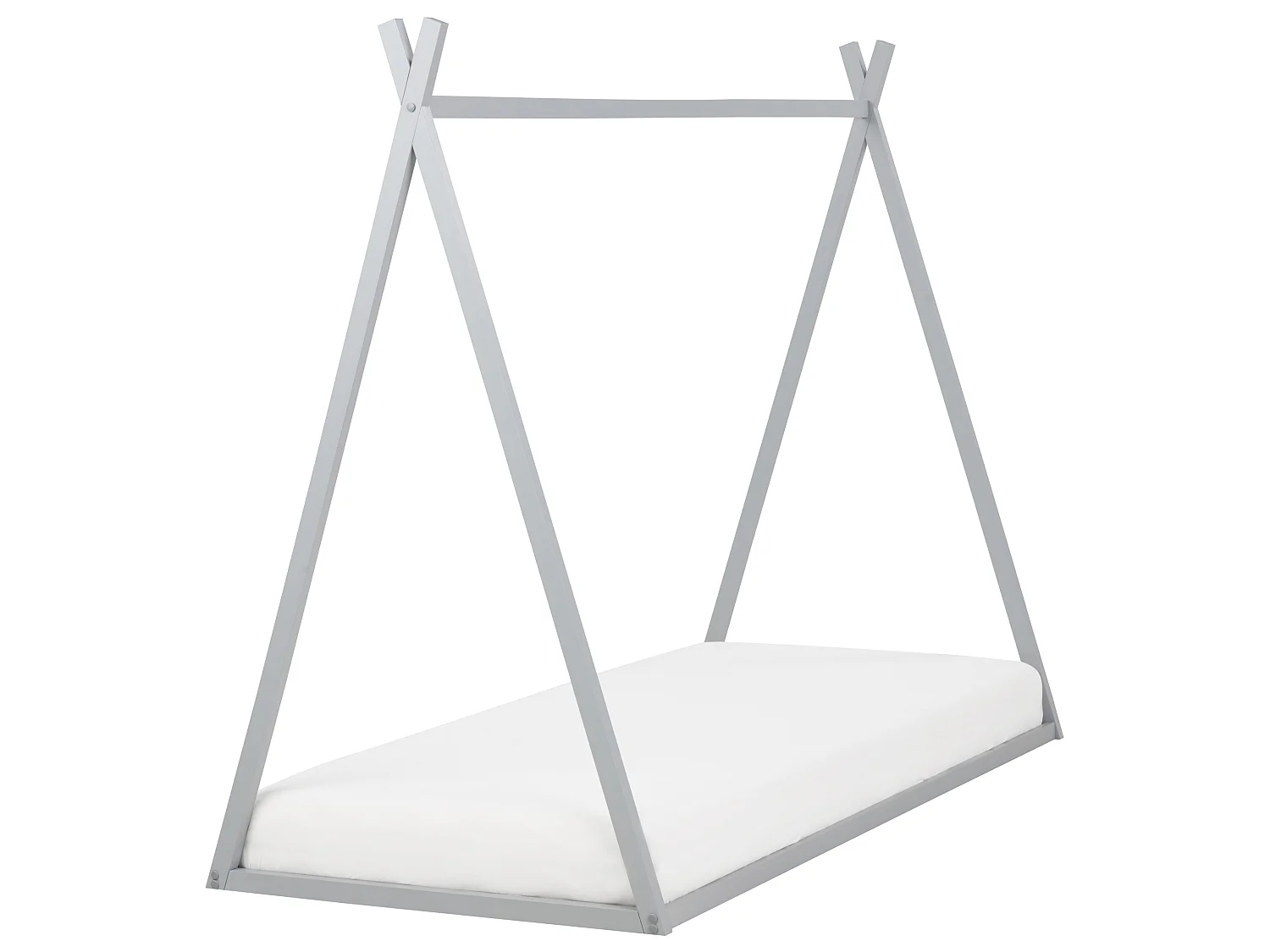 Lit simple en bois 90 x 200 cm gris SAURAT