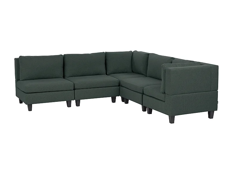 Modul Ecksofa UNSTAD Stoff Dunkelgrün 5-Sitzer linksseitig