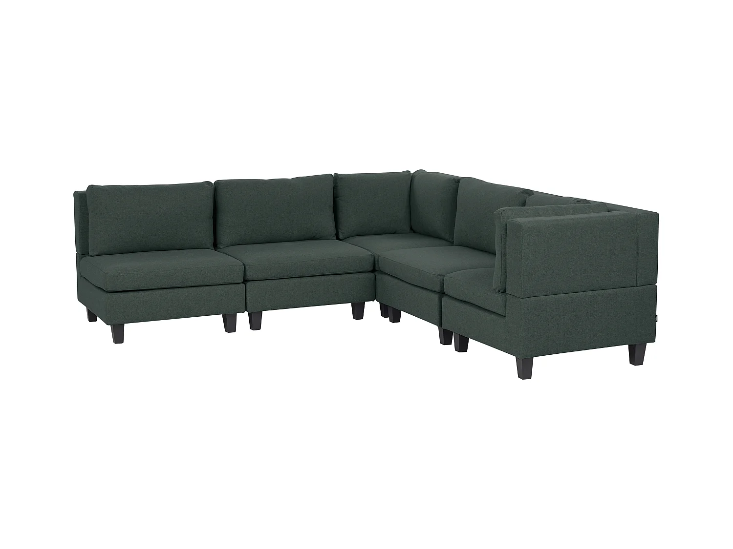 Modul Ecksofa UNSTAD Stoff Dunkelgrün 5-Sitzer linksseitig