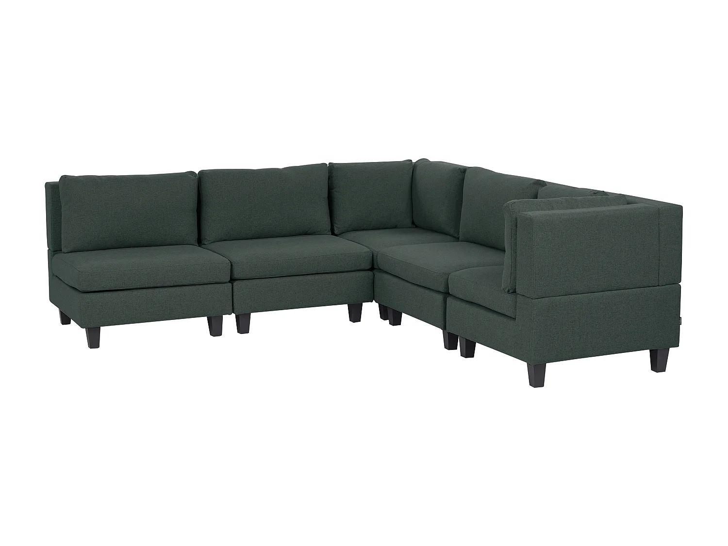 Modulaire hoekbank UNSTAD Stof Donkergroen 5-zitter Linkerzijde