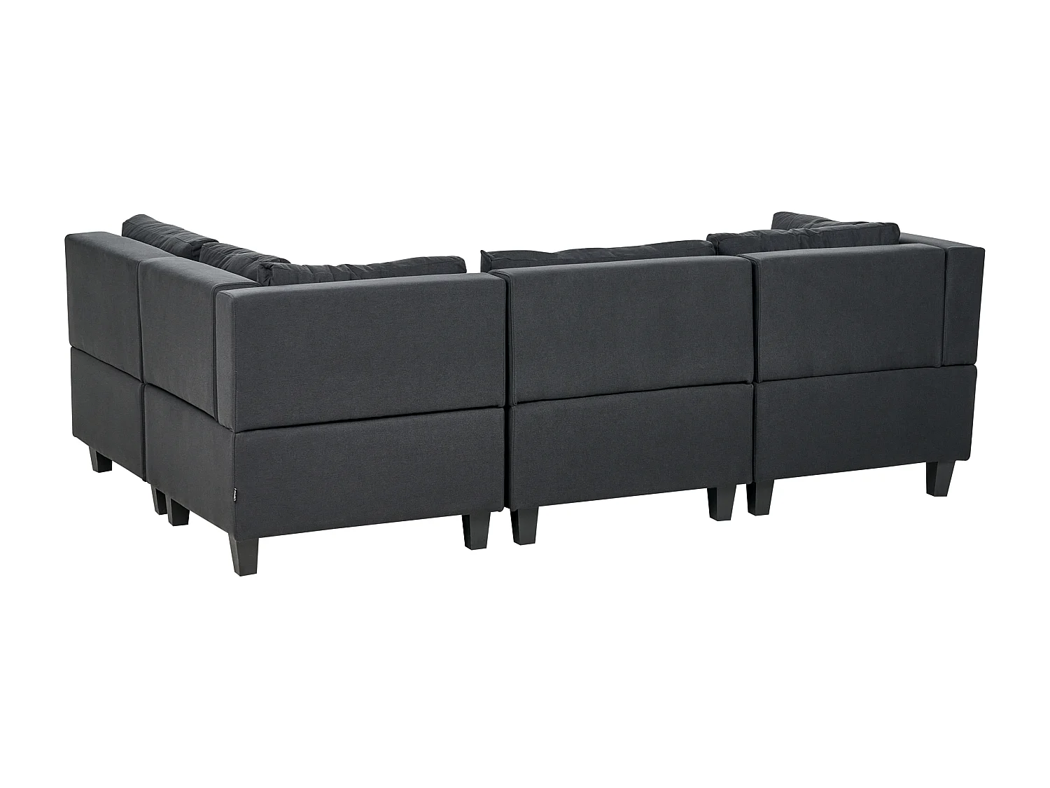 Canapé d'angle modulable UNSTAD Tissu Noir 4 places Côté gauche