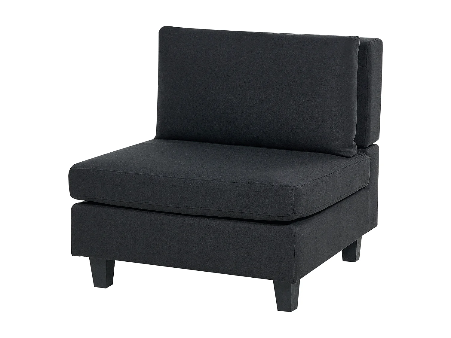 Canapé d'angle modulable UNSTAD Tissu Noir 4 places Côté gauche