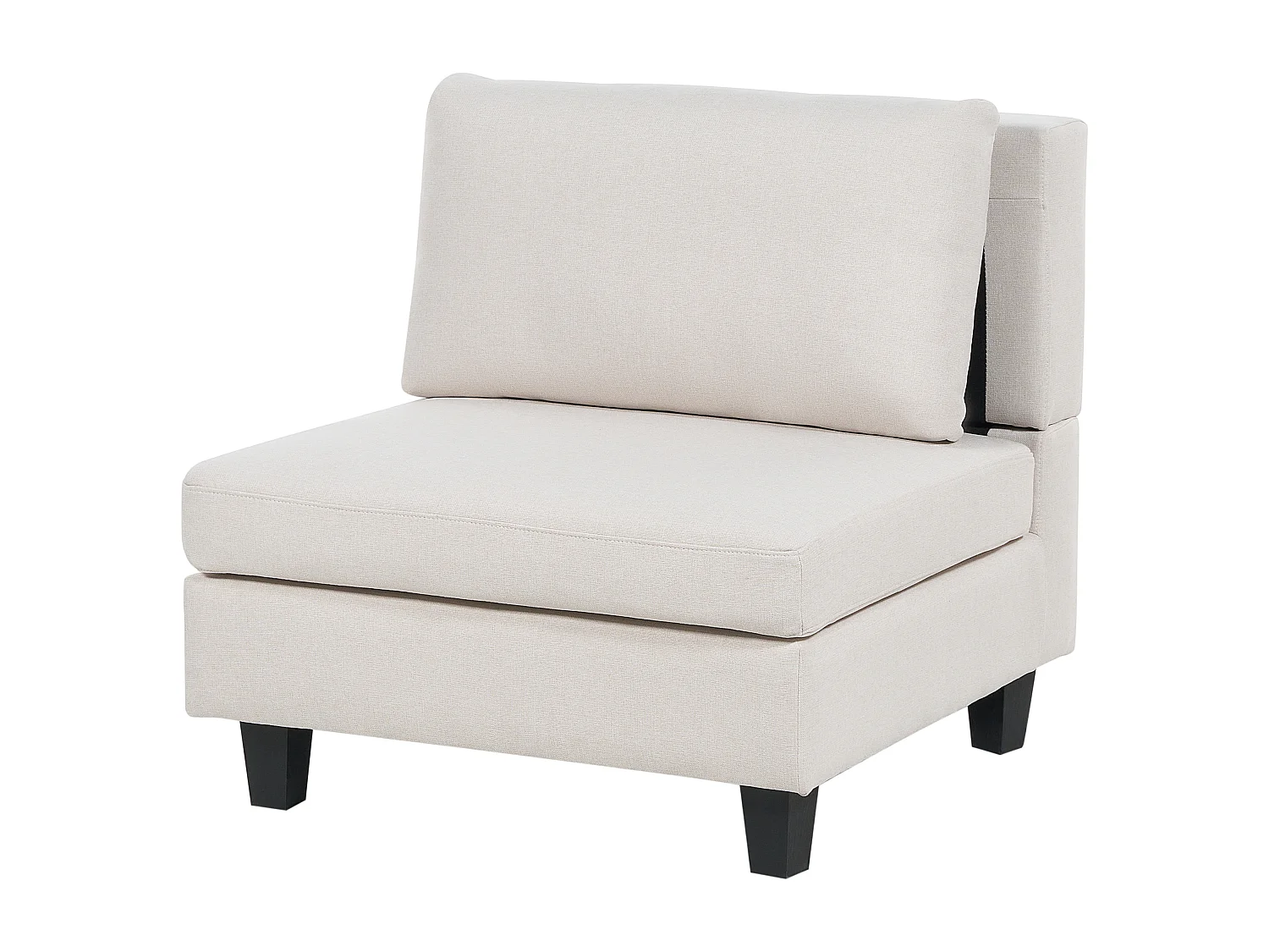 Canapé d'Angle Moderne Modulaire 4 Places Côté droite Pieds Noirs et Tissu Rembourré Beige Clair Unstad