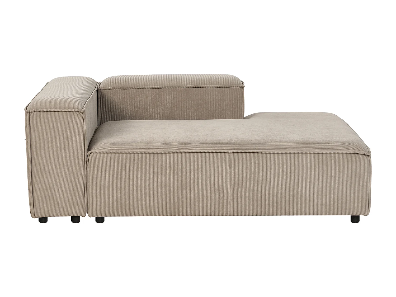 Canapé d'angle modulable 3 places ARDAL Velours côtelé Marron clair avec ottoman Côté droite