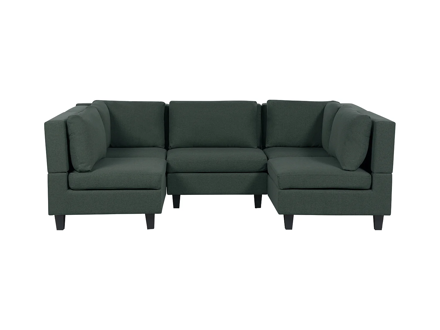 Narożnik modułowy w kształcie U UNSTAD Ciemnozielony dla 5 osób