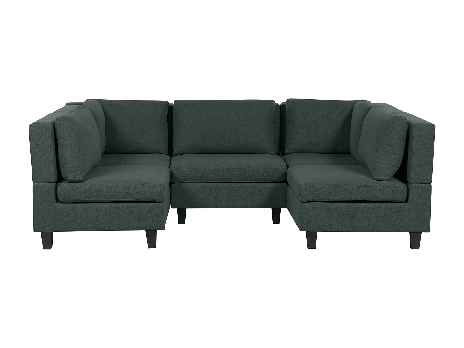 Canapé modulable en forme de U 5 places UNSTAD Tissu Vert foncé