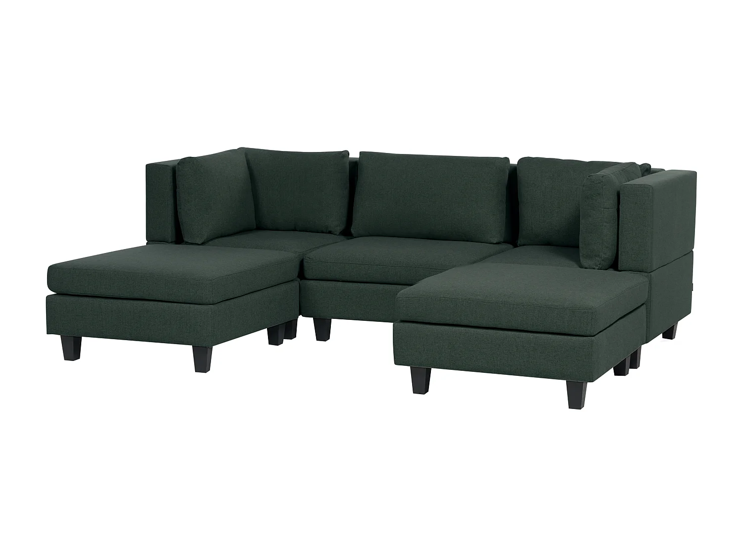 Canapé modulable en forme de U UNSTAD Tissu Vert foncé 5 places