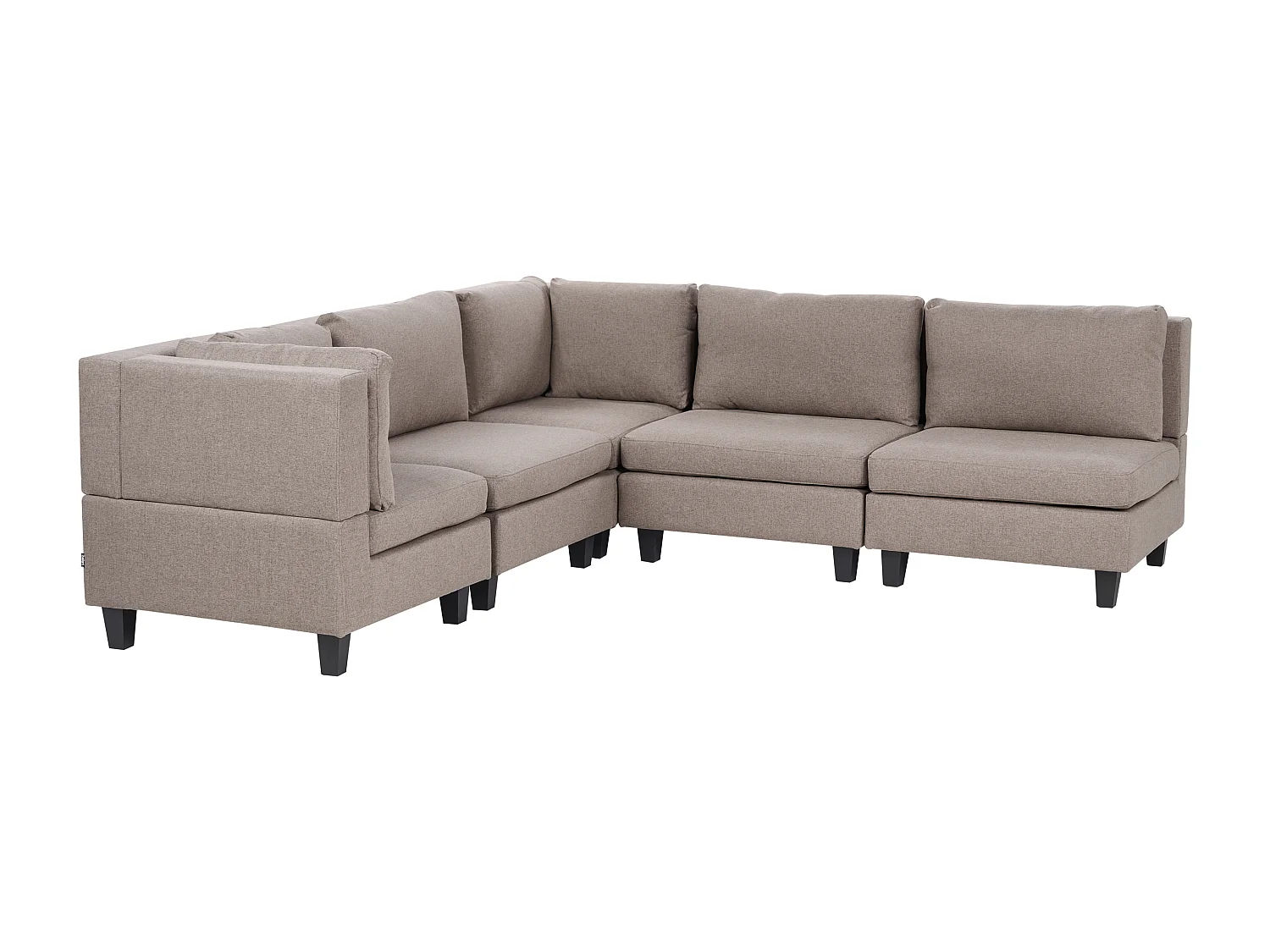 Canapé d'angle modulable 5 places UNSTAD Tissu Marron Côté droit