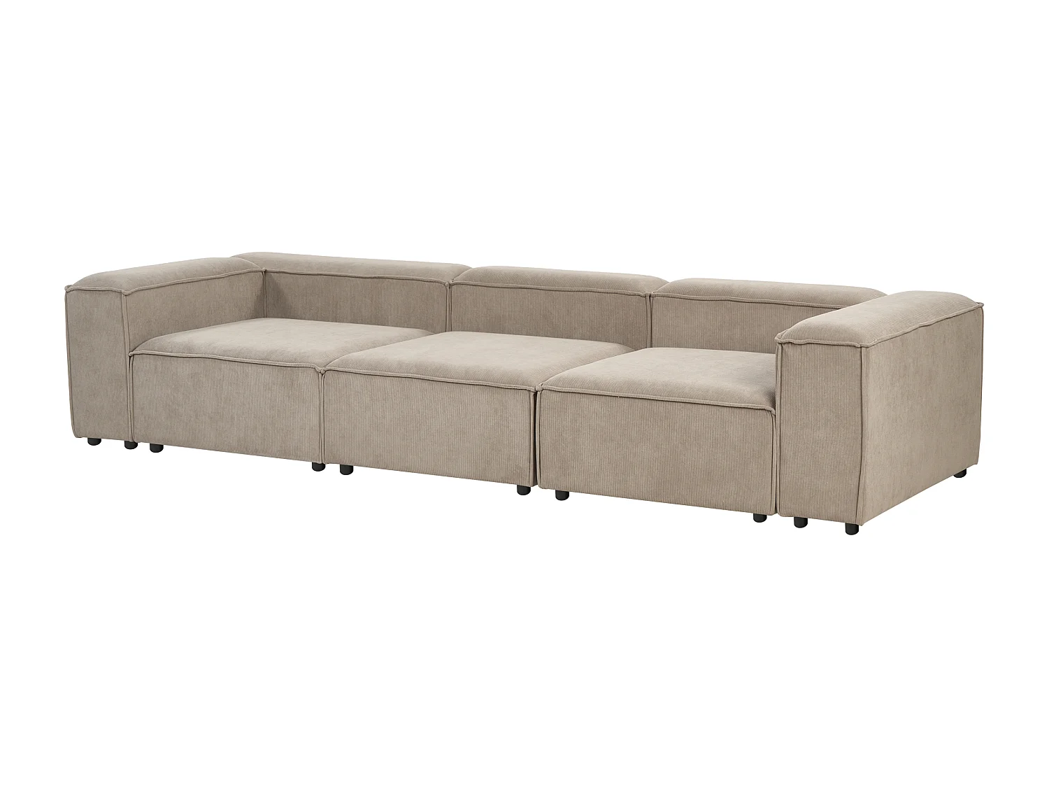 Canapé modulable 3 places ARDAL Velours côtelé Marron clair