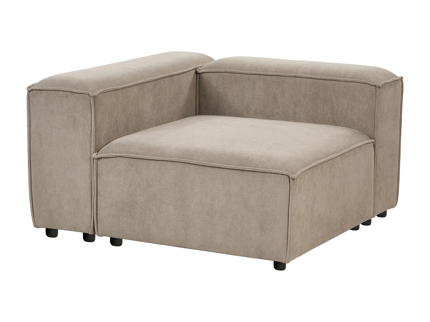 Canapé modulable 3 places ARDAL Velours côtelé Marron clair