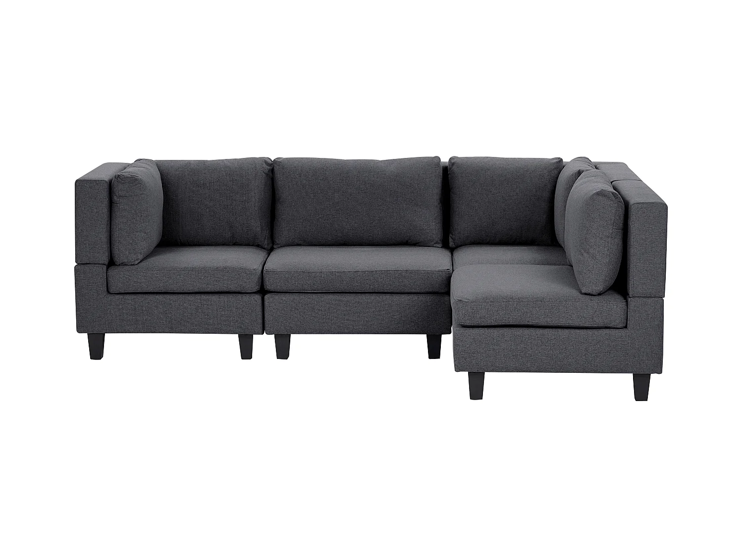 Modul Ecksofa UNSTAD Stoff Dunkelgrau 4-Sitzer linksseitig