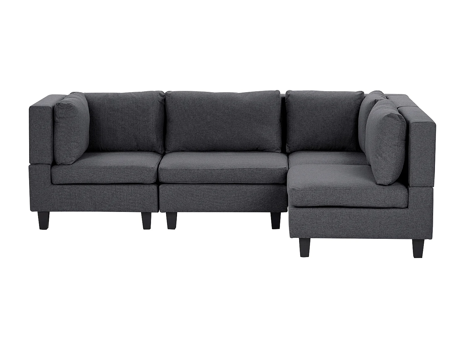 Modulaire hoekbank UNSTAD Stof Donkergrijs 4-zitter Linkerzijde