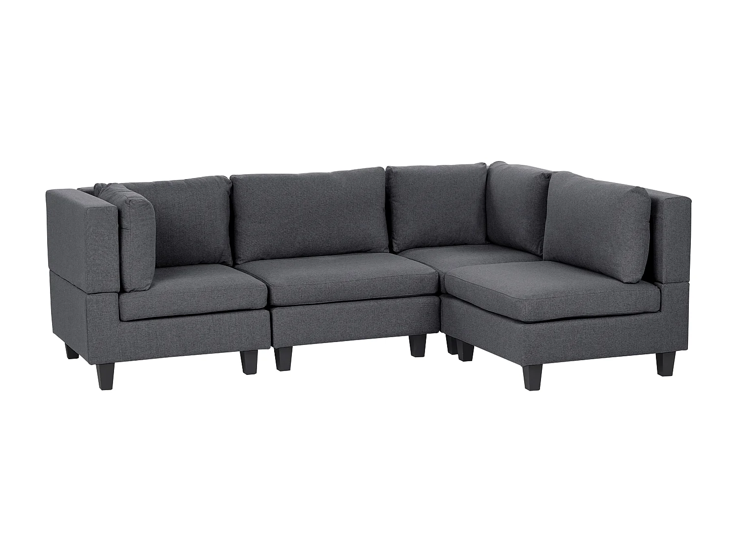 Modul Ecksofa UNSTAD Stoff Dunkelgrau 4-Sitzer linksseitig