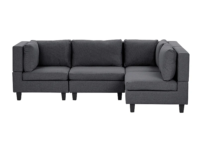 Modulaire hoekbank UNSTAD Stof Donkergrijs 4-zitter Linkerzijde