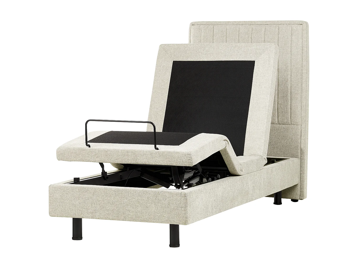 Lit réglable Tissu CASTELLAN 80 x 200 cm Beige