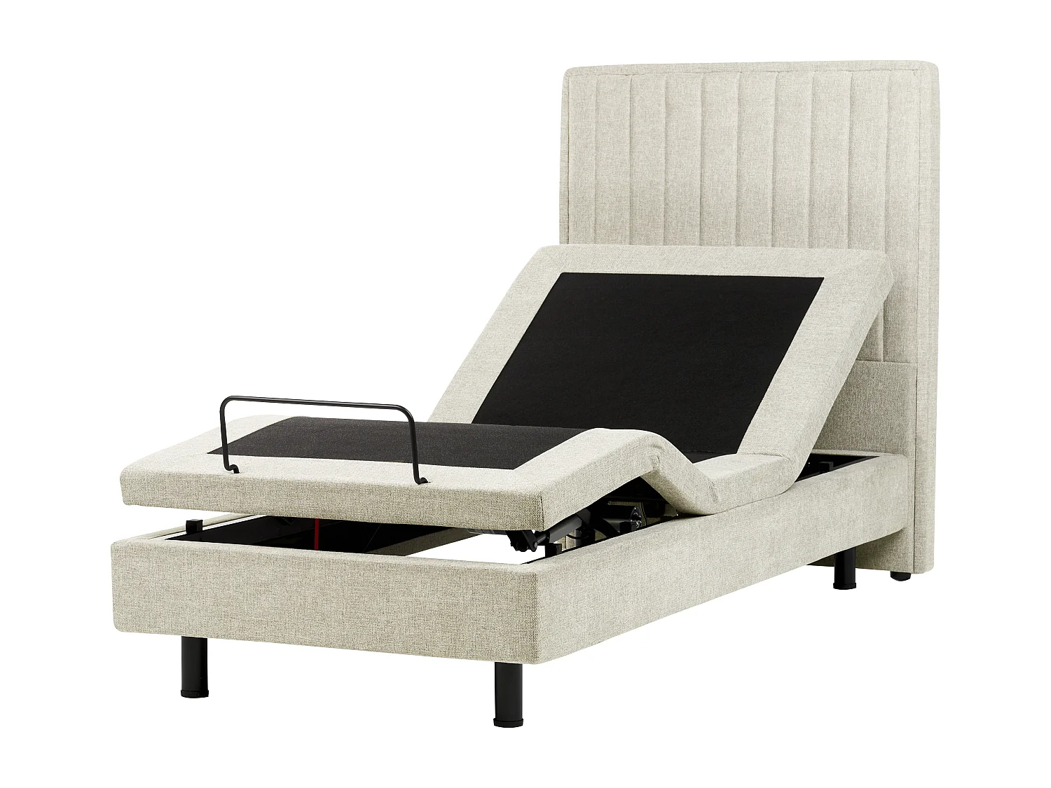 Lit réglable Tissu CASTELLAN 90 x 200 cm Beige