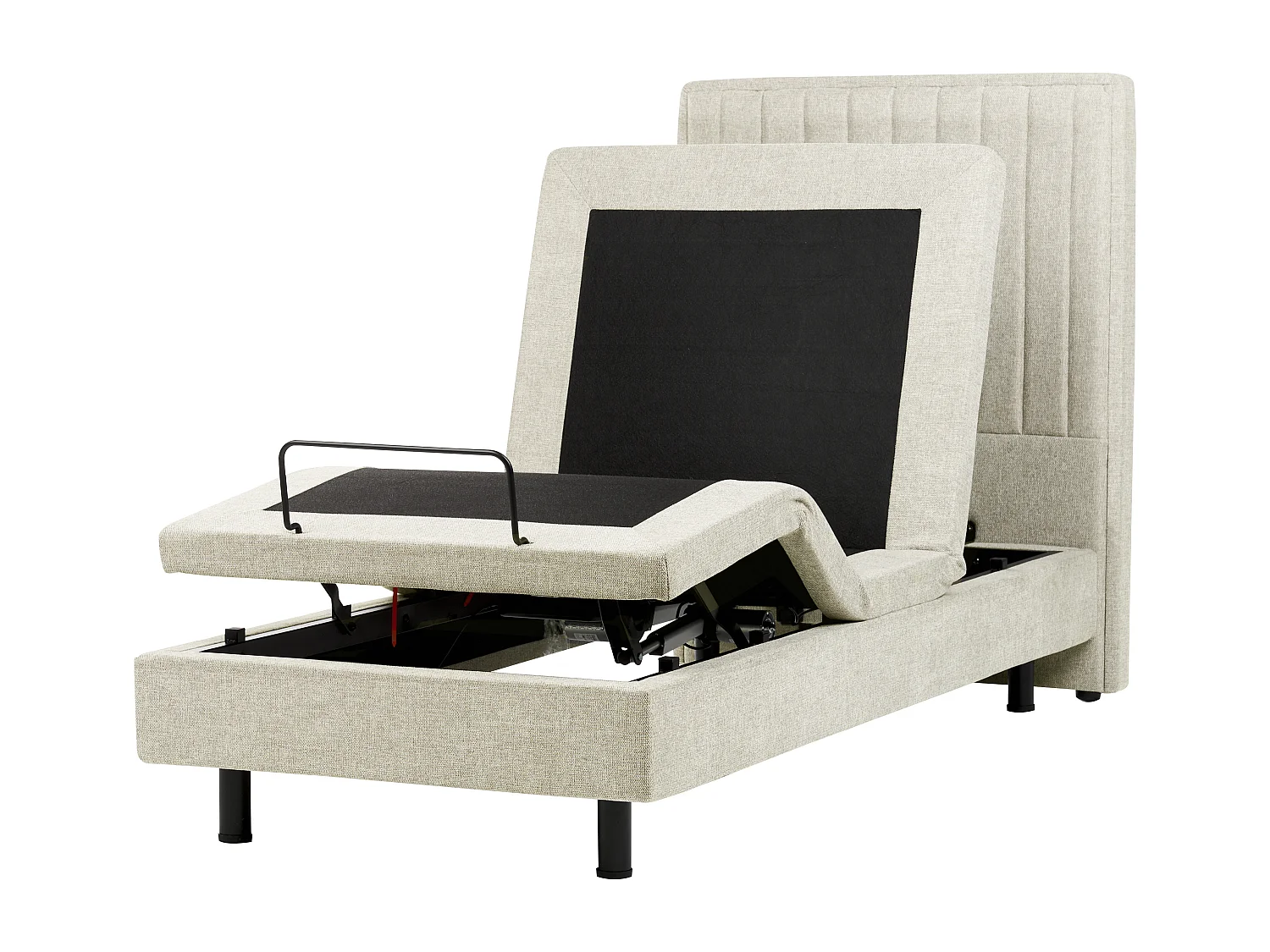 Lit réglable Tissu CASTELLAN 90 x 200 cm Beige