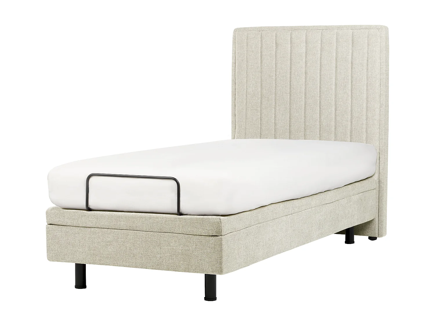 Lit réglable Tissu CASTELLAN 90 x 200 cm Beige