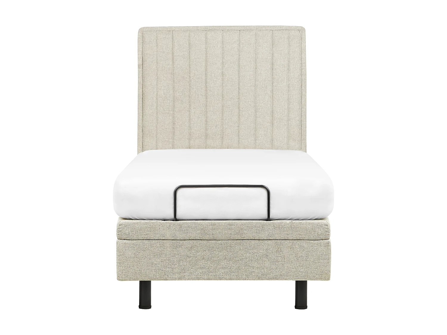 Lit réglable Tissu CASTELLAN 90 x 200 cm Beige