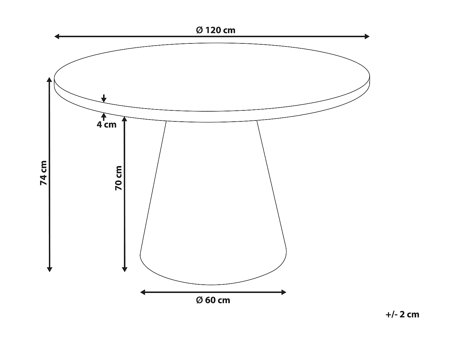 Table de repas MERE Marbre blanc 120 cm 120 cm
