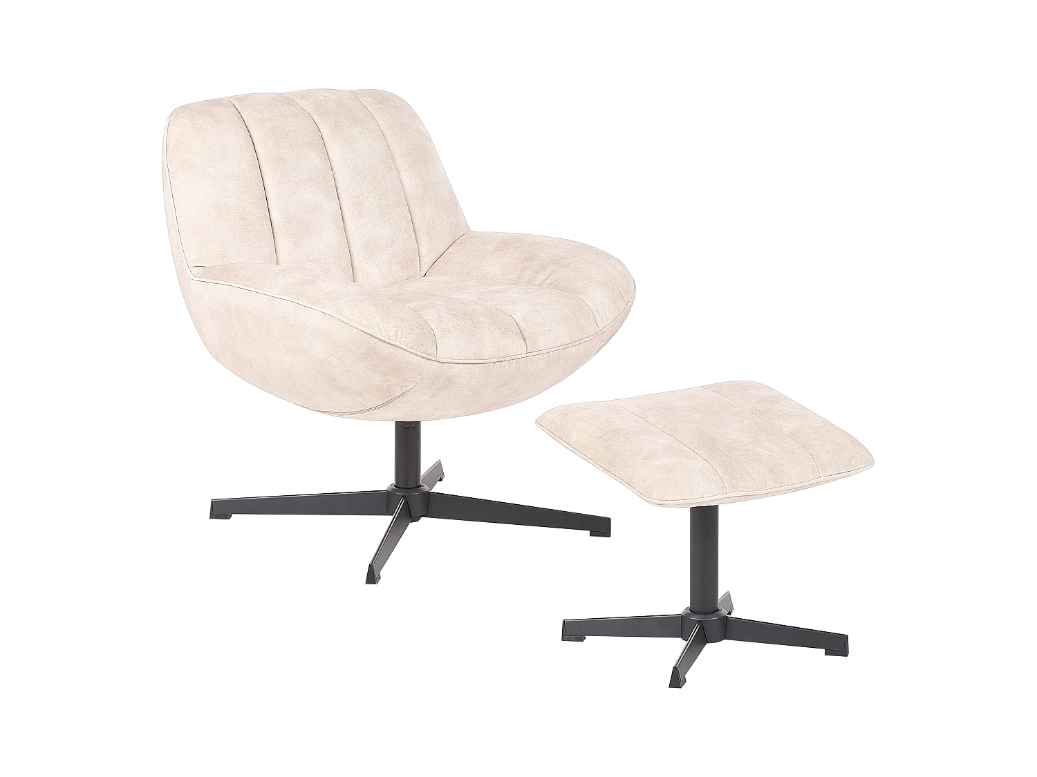 Fauteuil pivotant LIA Velours Beige