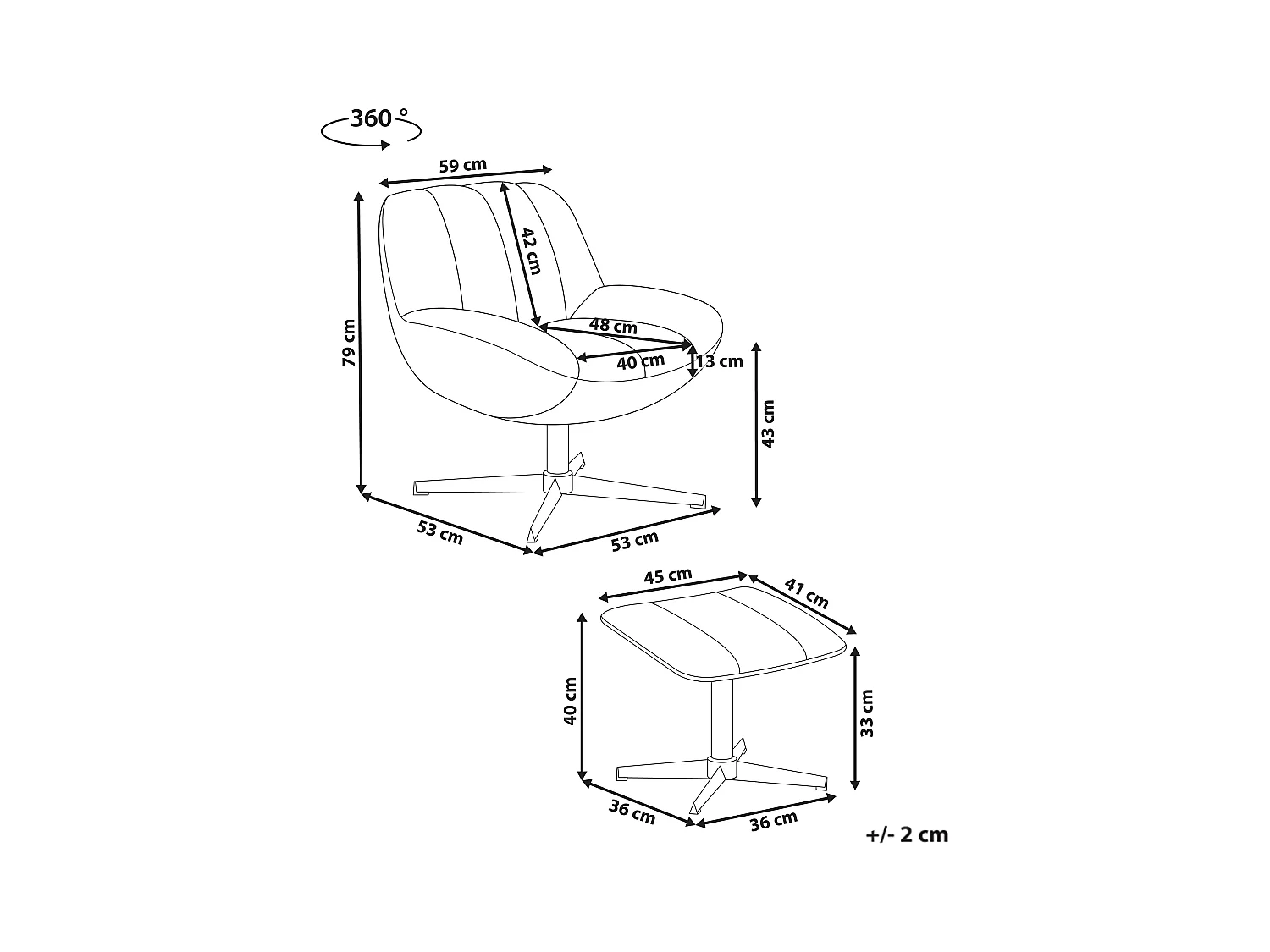 Fauteuil pivotant LIA Velours Beige