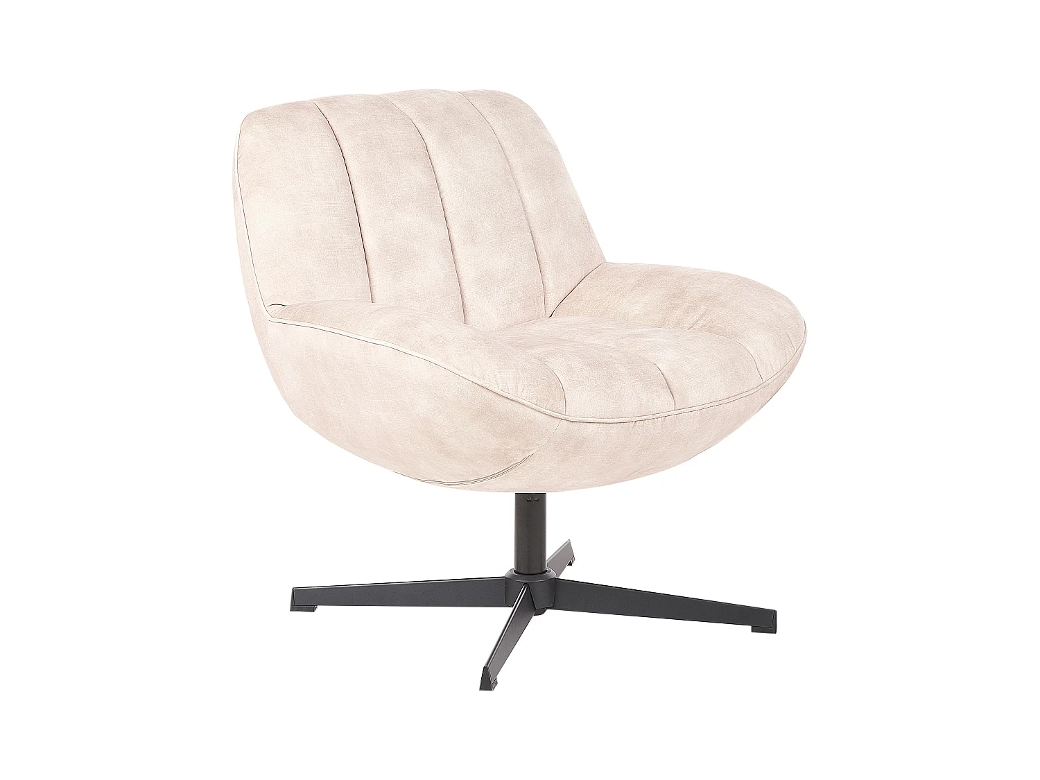 Draaifauteuil LIA met voetenbank Fluweel Beige