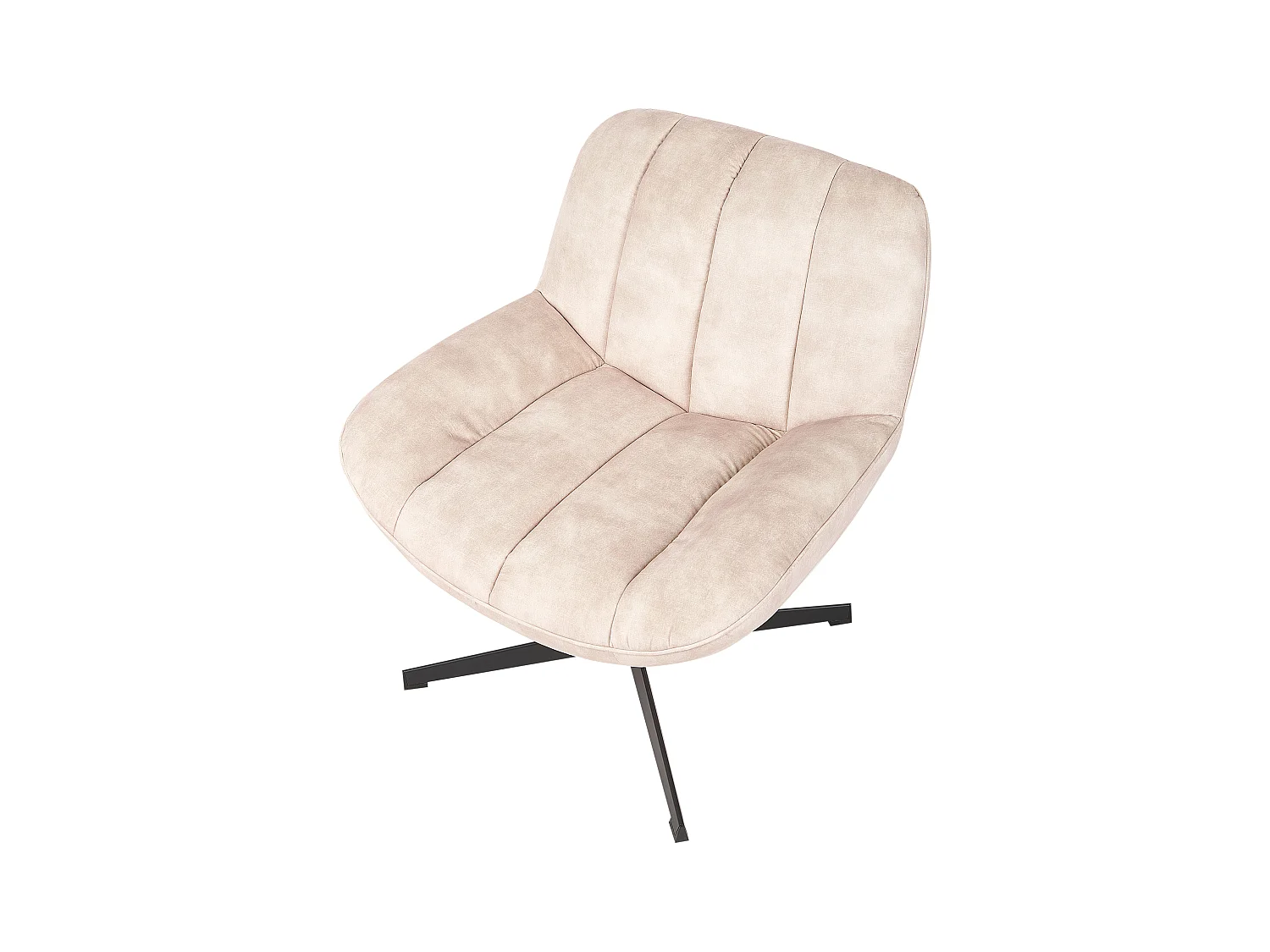 Draaifauteuil LIA met voetenbank Fluweel Beige