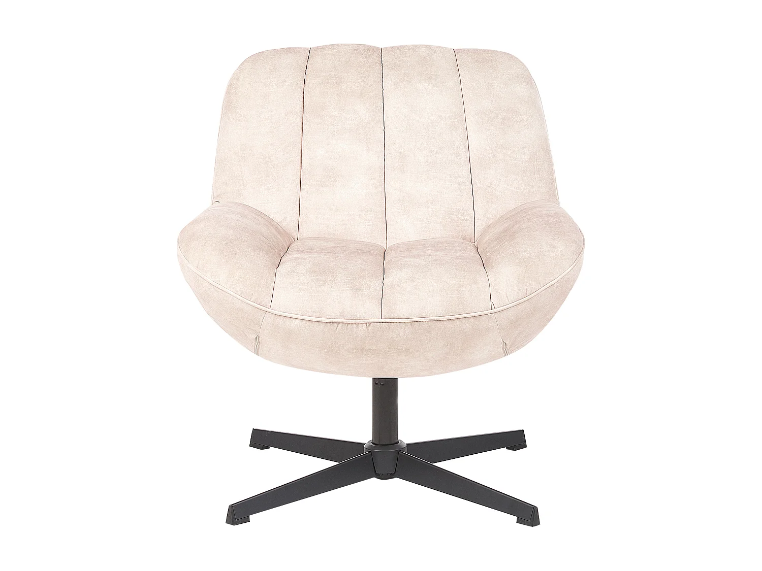 Poltrona girevole LIA con poggiapiedi Velluto Beige