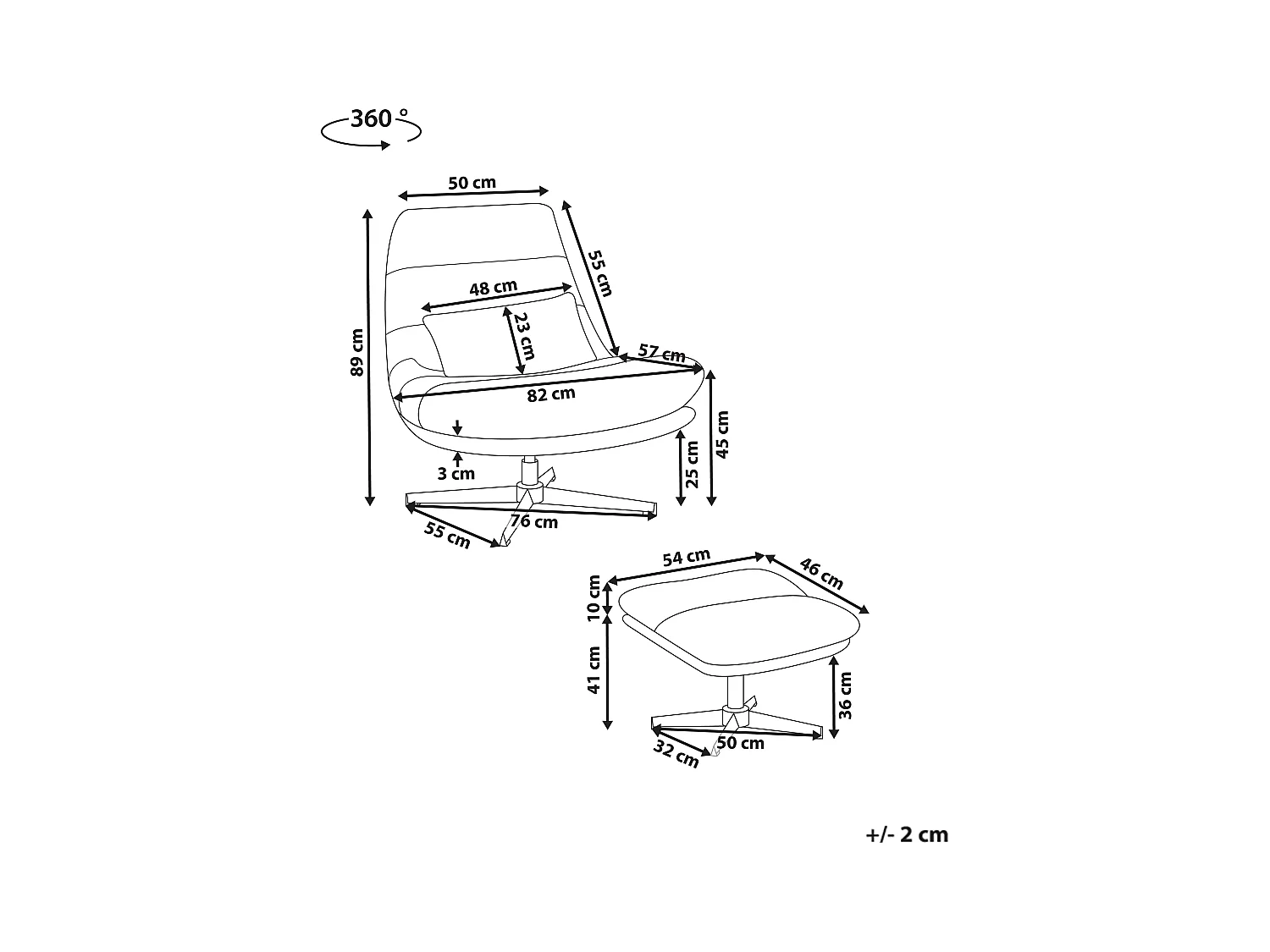 Draaifauteuil TOVIK met voetenbank Stof Lichtgroen