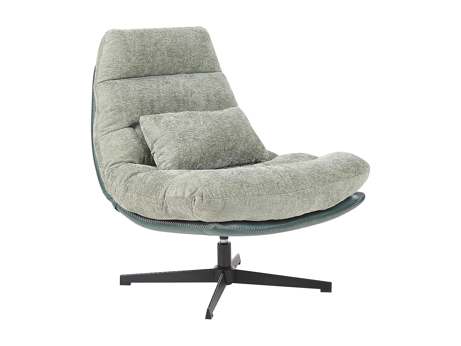 Draaifauteuil TOVIK met voetenbank Stof Lichtgroen